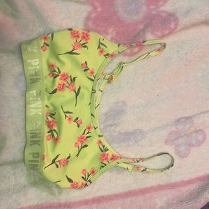 selling this neon pink sports bra.